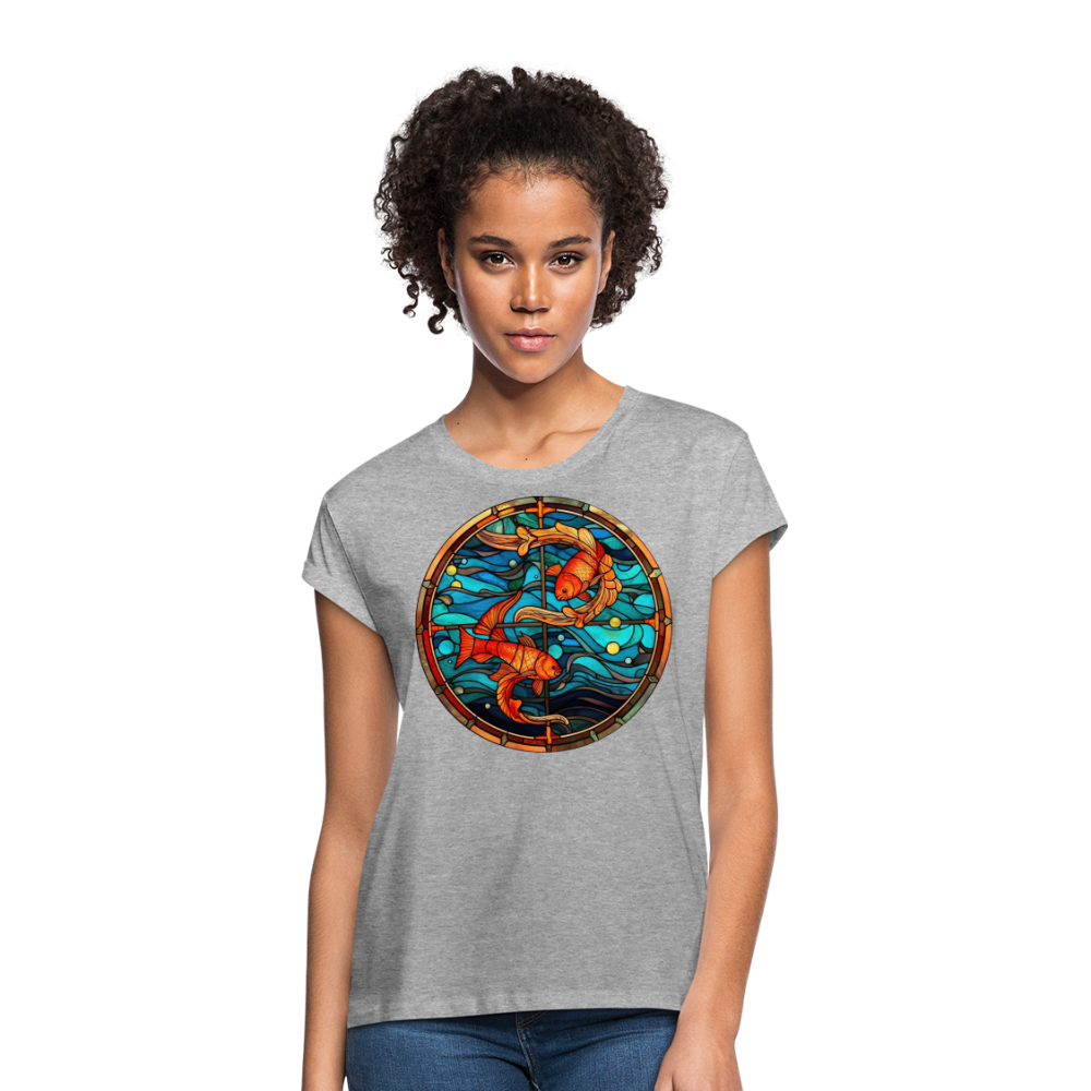 Women's Mosaic Pisces Relaxed Fit T-Shirt - heather gray