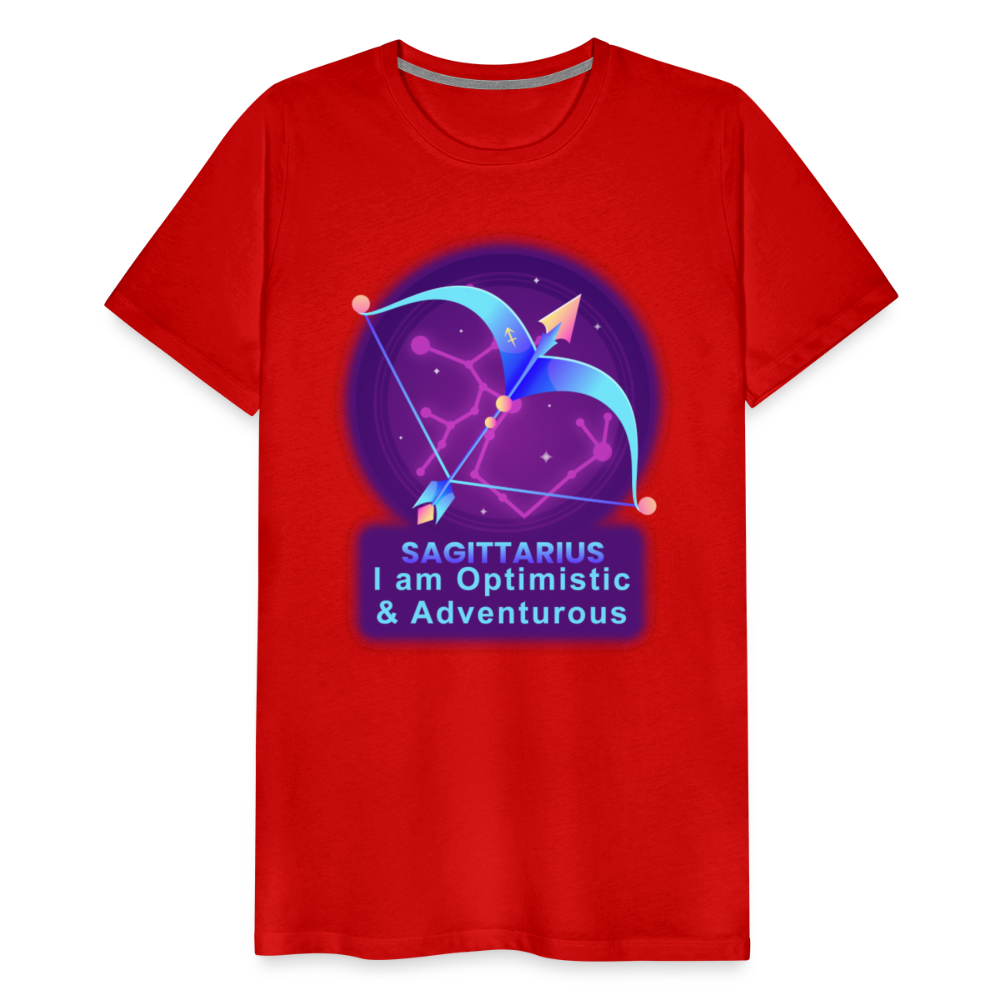 Men's Neon Sagittarius Premium T-Shirt - red