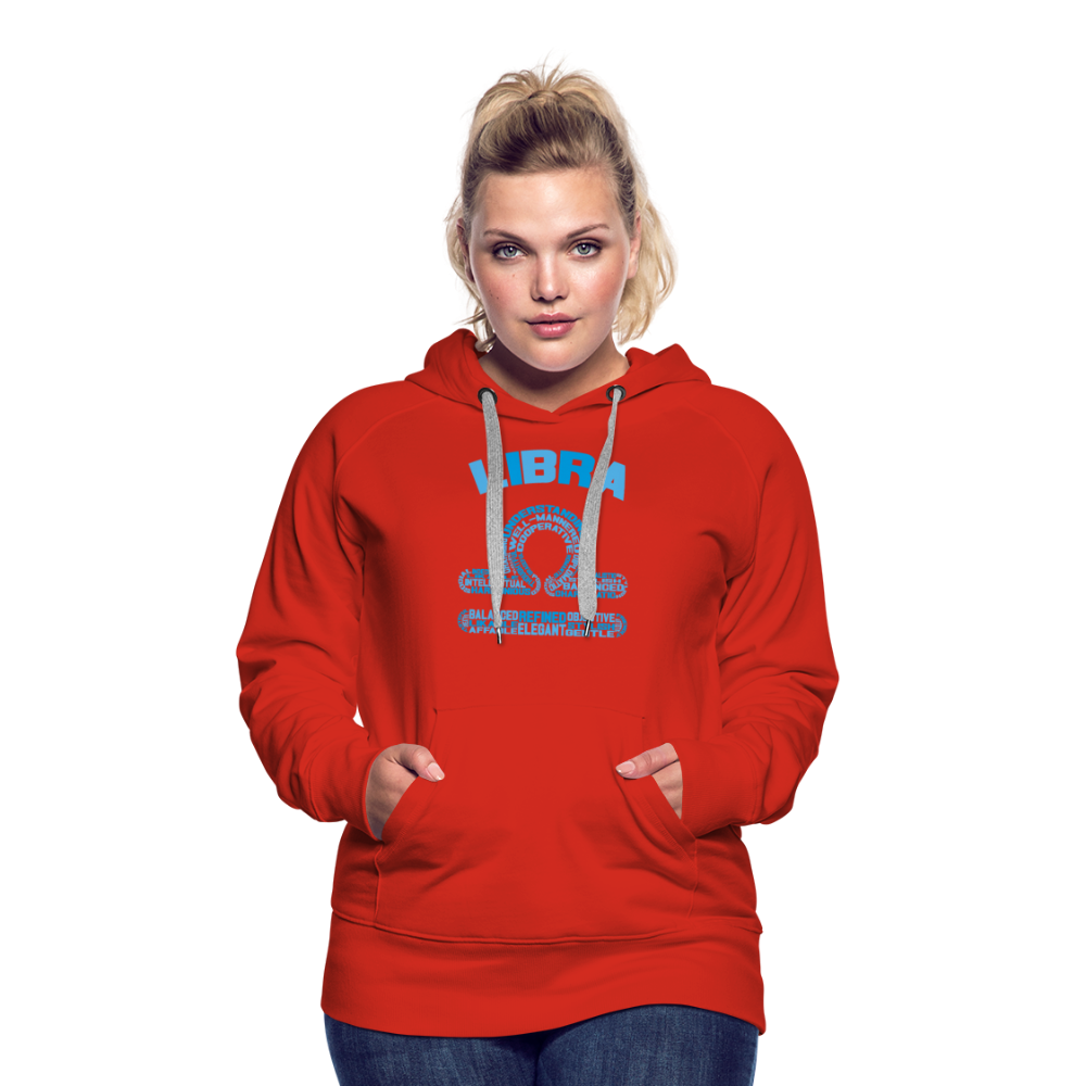 Women's Power Words Libra Premium Hoodie - red