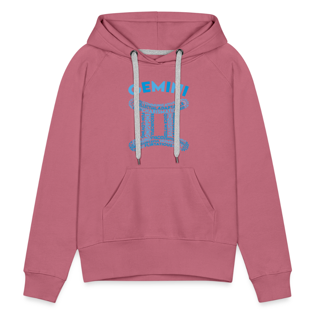 Women's Power Words Gemini Premium Hoodie - mauve