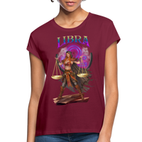 Thumbnail for Women's Astral Libra Relaxed Fit T-Shirt - burgundy