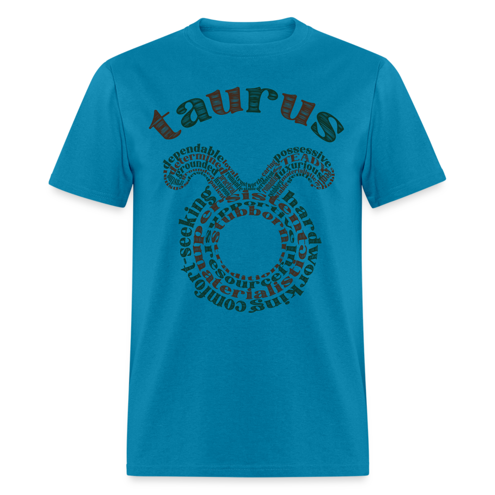 Men's Power Words Taurus Classic T-Shirt - turquoise