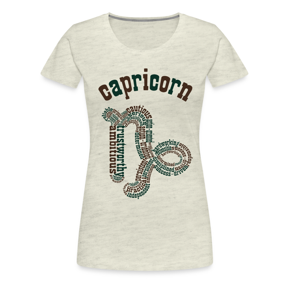 Women's Power Words Capricorn Premium T-Shirt - heather oatmeal