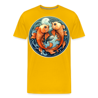 Thumbnail for Men's Symbol Pisces Premium T-Shirt - sun yellow