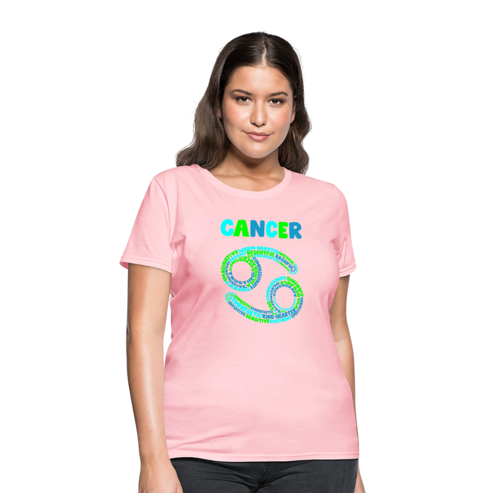 Women's Power Words Cancer T-Shirt - pink