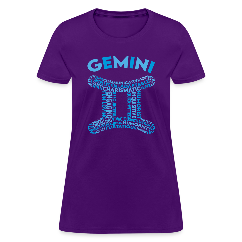 Women's Power Words Gemini T-Shirt - purple