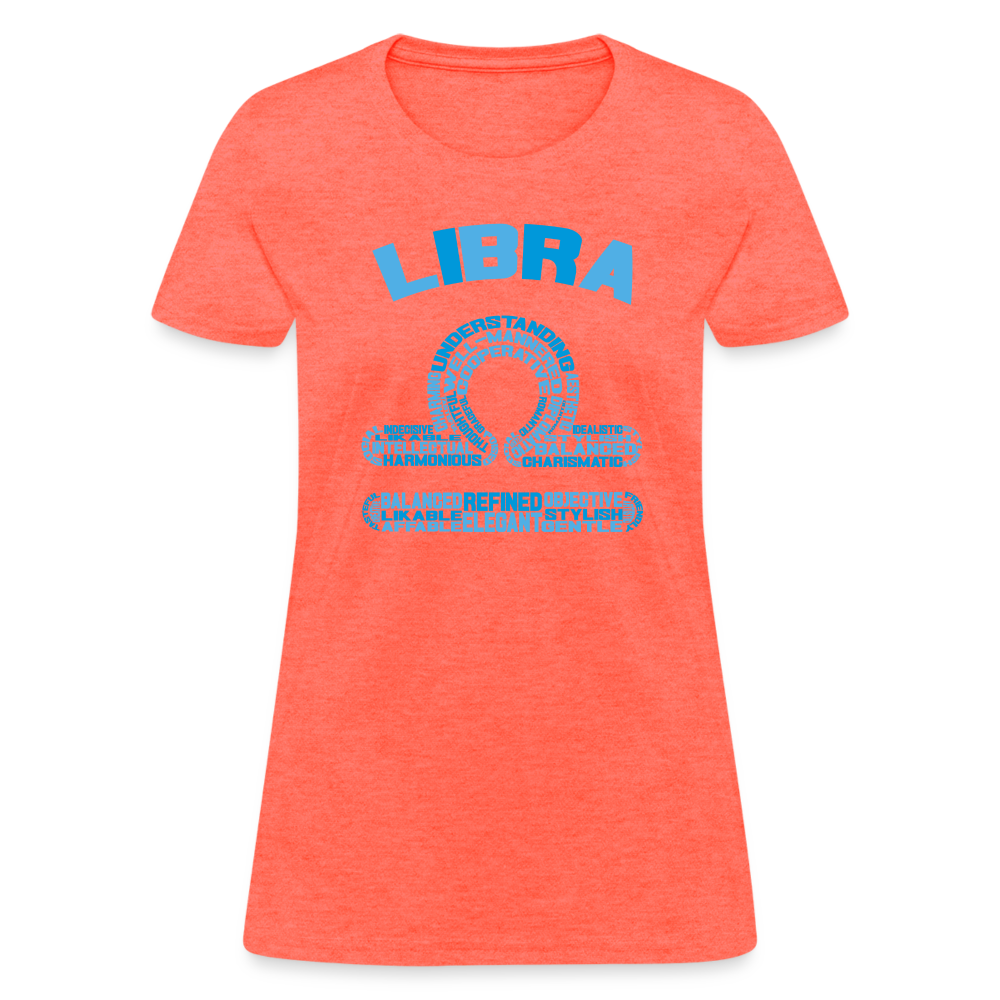 Women's Power Words Libra T-Shirt - heather coral