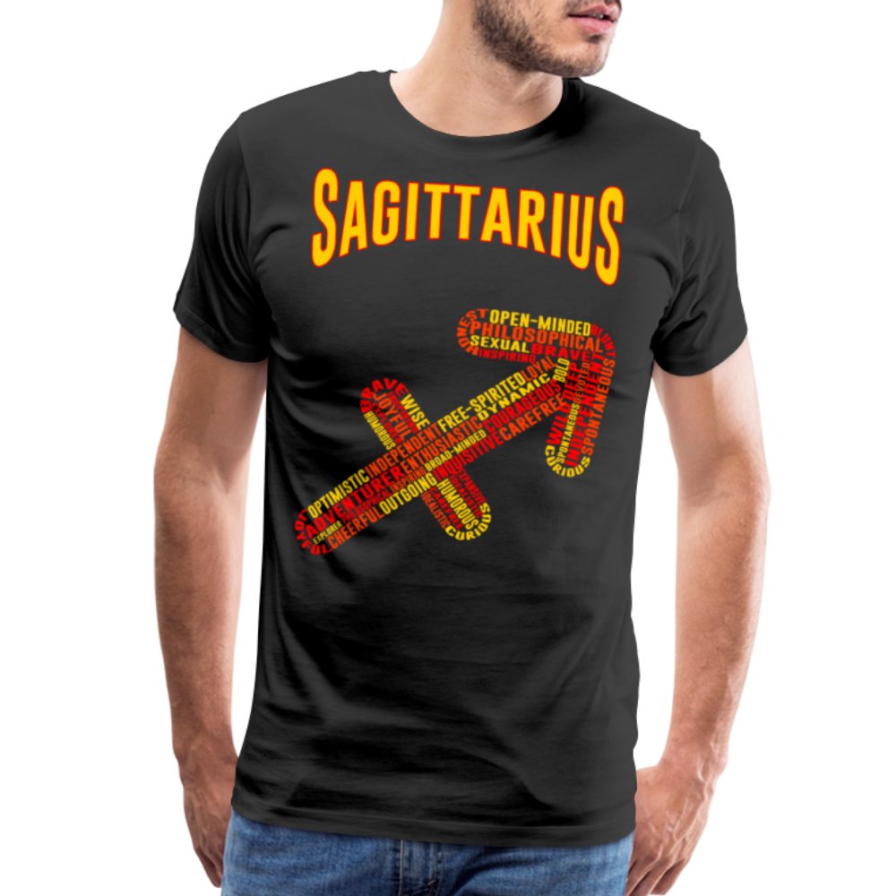 Men's Power Words Sagittarius Premium T-Shirt - black