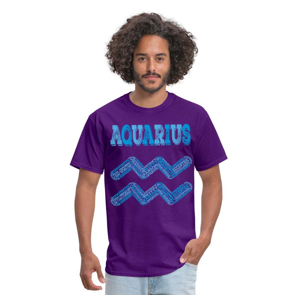 Men's Power Words Aquarius Classic T-Shirt - purple