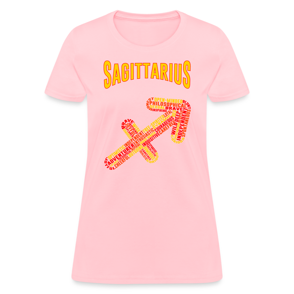 Women's Power Words Sagittarius T-Shirt - pink