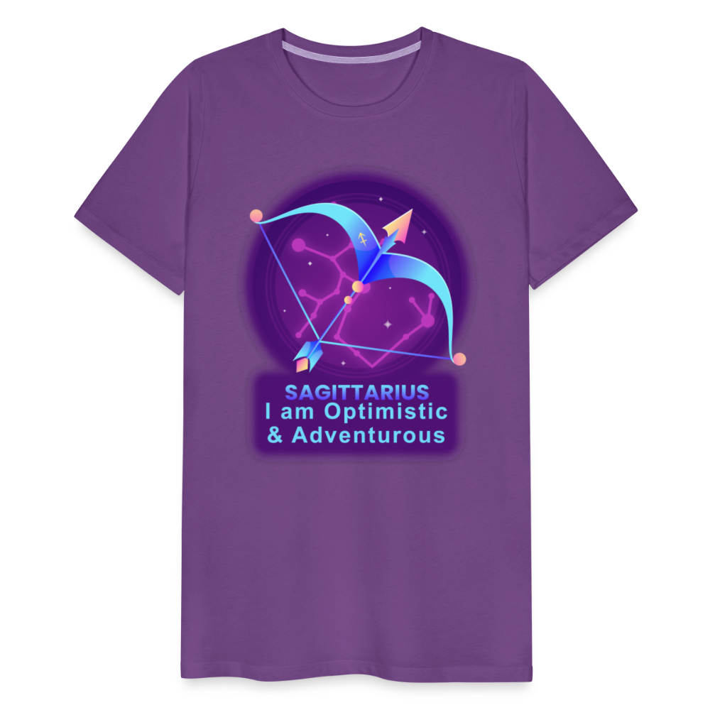 Men's Neon Sagittarius Premium T-Shirt - purple