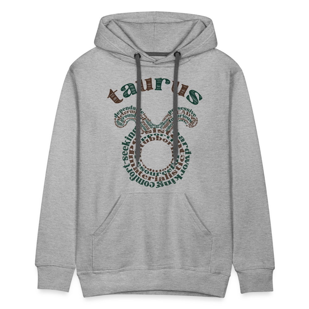 Men's Power Words Taurus Premium Hoodie - heather grey