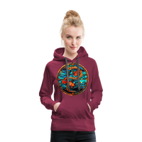 Thumbnail for Women’s Mosaic Pisces Premium Hoodie - burgundy