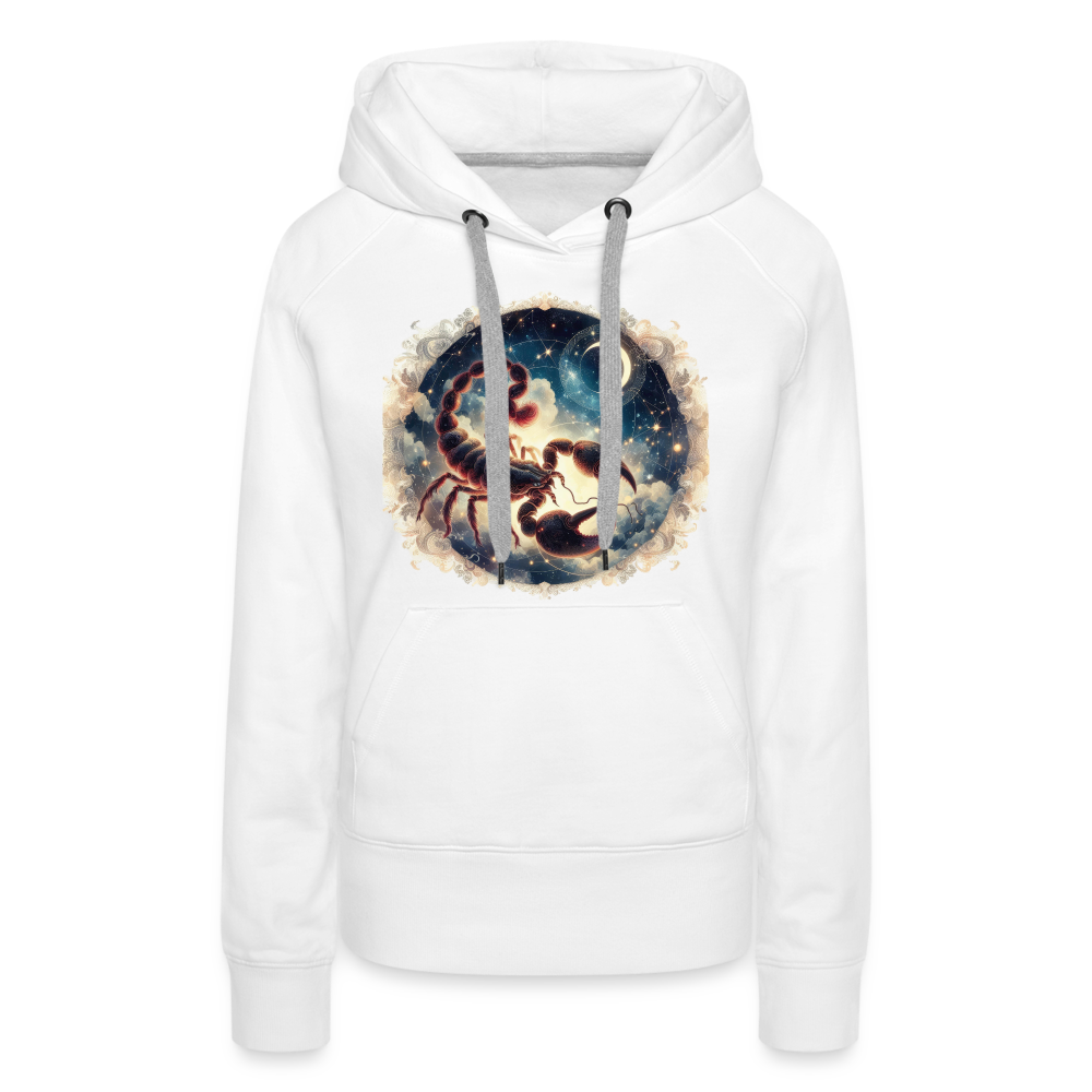 Women’s Mythical Scorpio Premium Hoodie - white