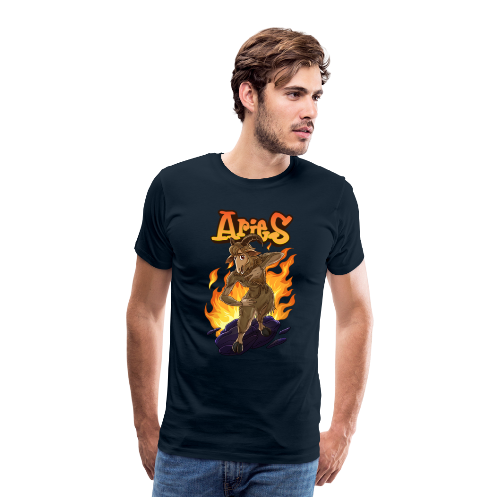 Men's Fiery Aries Premium T-Shirt - deep navy