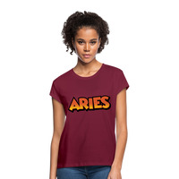 Thumbnail for Women's Aries Oneeighty Relaxed Fit T-Shirt - burgundy