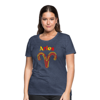 Thumbnail for Women's Power Words Aries Premium T-Shirt - heather blue