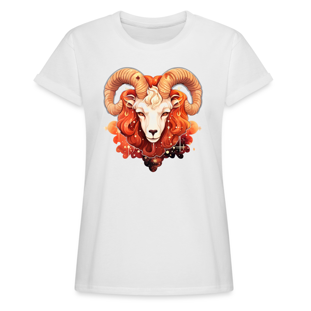 Women's Symbol Aries Relaxed Fit T-Shirt - white