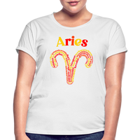 Thumbnail for Women's Power Words Aries Relaxed Fit T-Shirt - white