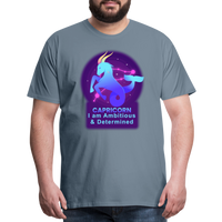 Thumbnail for Men's Neon Capricorn Premium T-Shirt - steel blue