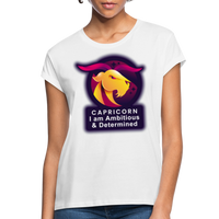 Thumbnail for Women's Glow Capricorn Relaxed Fit T-Shirt - white