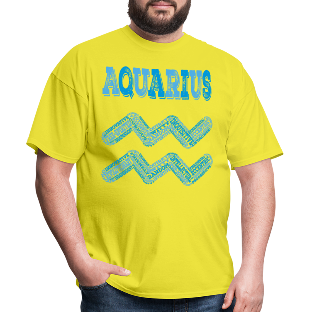 Men's Power Words Aquarius Classic T-Shirt - yellow