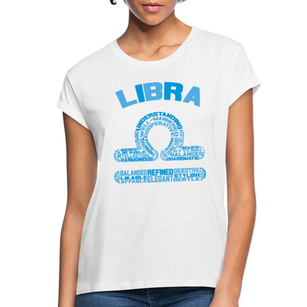 Women's Power Words Libra Relaxed Fit T-Shirt - white