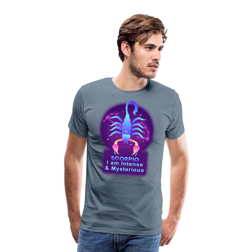 Men's Neon Scorpio Premium T-Shirt - steel blue