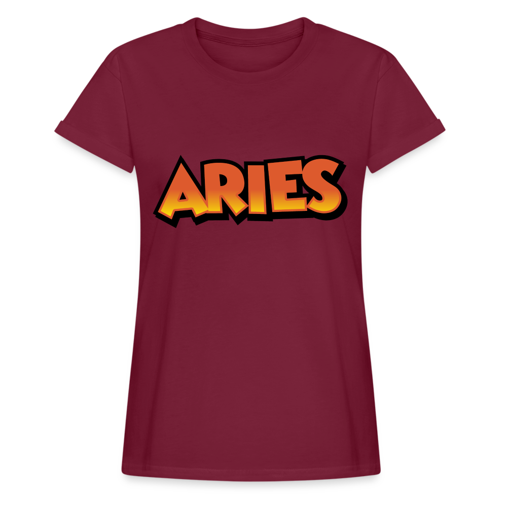 Women's Aries Oneeighty Relaxed Fit T-Shirt - burgundy