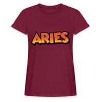 Thumbnail for Women's Aries Oneeighty Relaxed Fit T-Shirt - burgundy