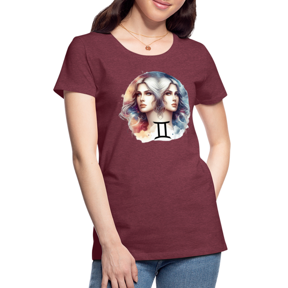 Women’s Mythical Gemini Premium T-Shirt - heather burgundy