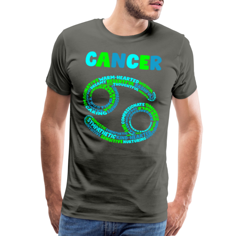 Men's Power Words Cancer Premium T-Shirt - asphalt gray