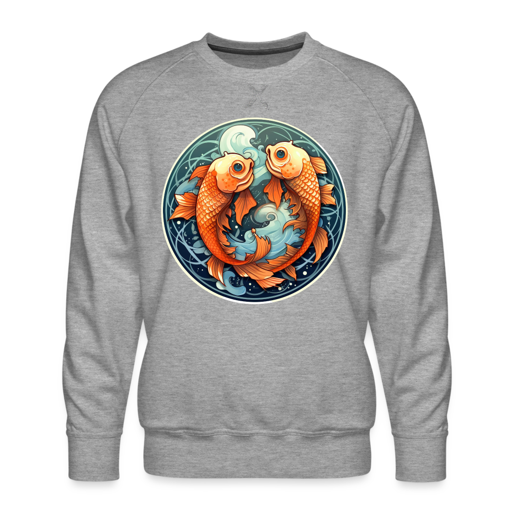 Men’s Symbol Pisces Premium Sweatshirt - heather grey