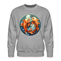 Thumbnail for Men’s Symbol Pisces Premium Sweatshirt - heather grey