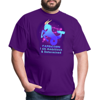 Thumbnail for Men's Neon Capricorn Classic T-Shirt - purple