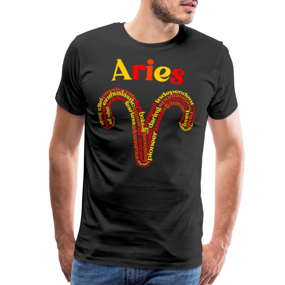 Men's Power Words Aries Premium T-Shirt - black