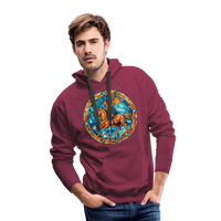 Thumbnail for Men’s Mosaic Sagittarius Premium Hoodie - burgundy