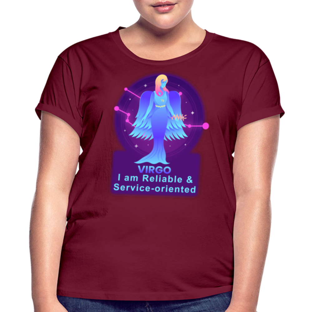 Women's Neon Virgo Relaxed Fit T-Shirt - burgundy