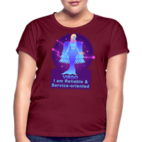 Thumbnail for Women's Neon Virgo Relaxed Fit T-Shirt - burgundy