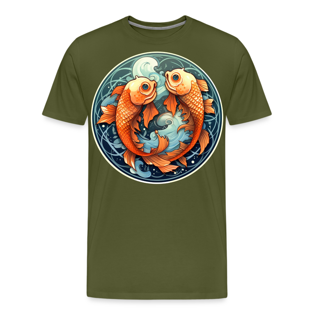 Men's Symbol Pisces Premium T-Shirt - olive green