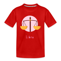 Thumbnail for Kid’s Astro Toon Libra Premium Organic T-Shirt - red