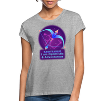 Thumbnail for Women's Neon Sagittarius Relaxed Fit T-Shirt - heather gray