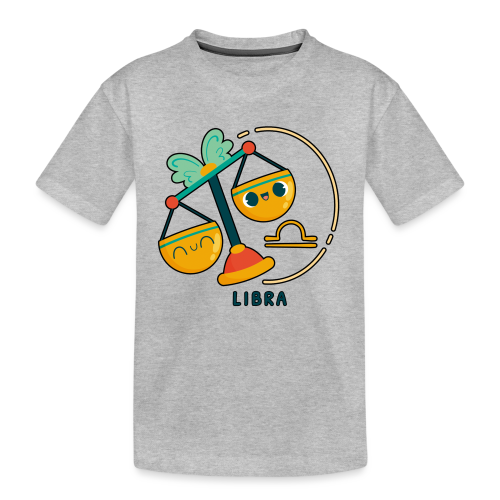 Kid’s Cartoony Libra Premium Organic T-Shirt - heather gray