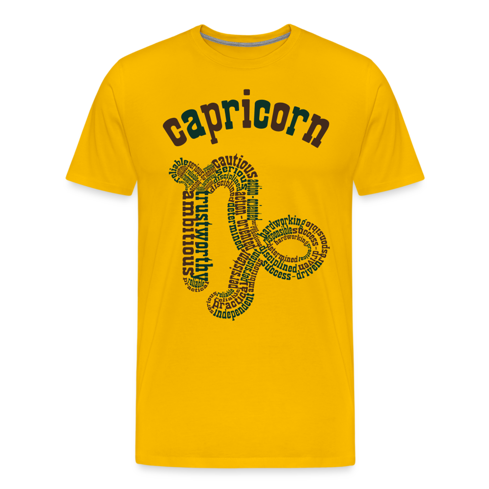 Men's Power Words Capricorn Premium T-Shirt - sun yellow