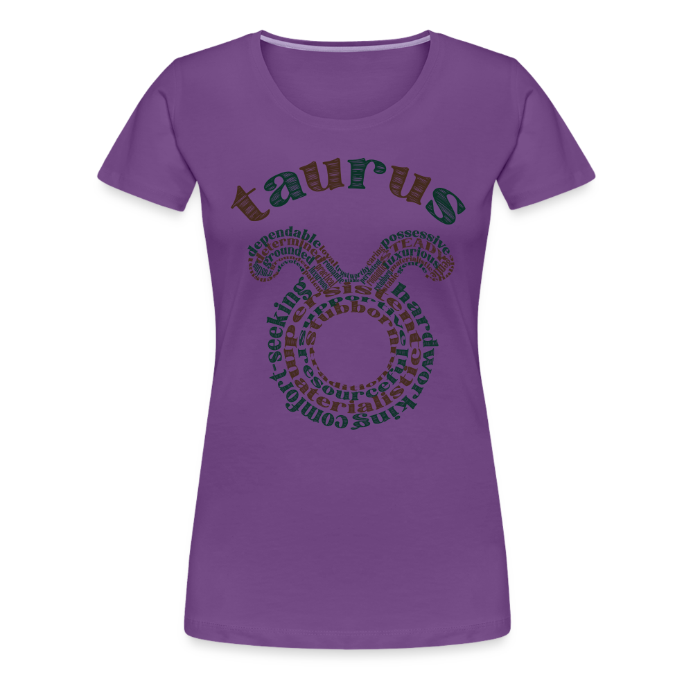 Women's Power Words Taurus Premium T-Shirt - purple