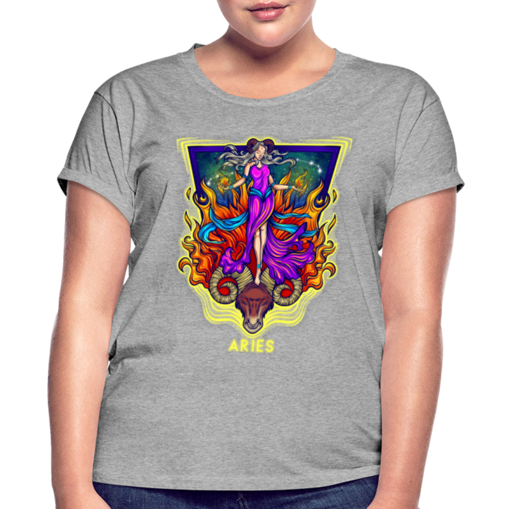 Women's Cosmic Aries Relaxed Fit T-Shirt - heather gray