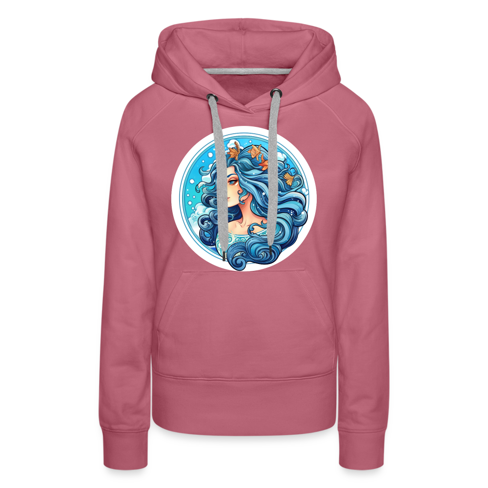 Women’s Symbol Aquarius Premium Hoodie - mauve