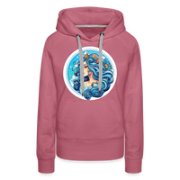 Thumbnail for Women’s Symbol Aquarius Premium Hoodie - mauve