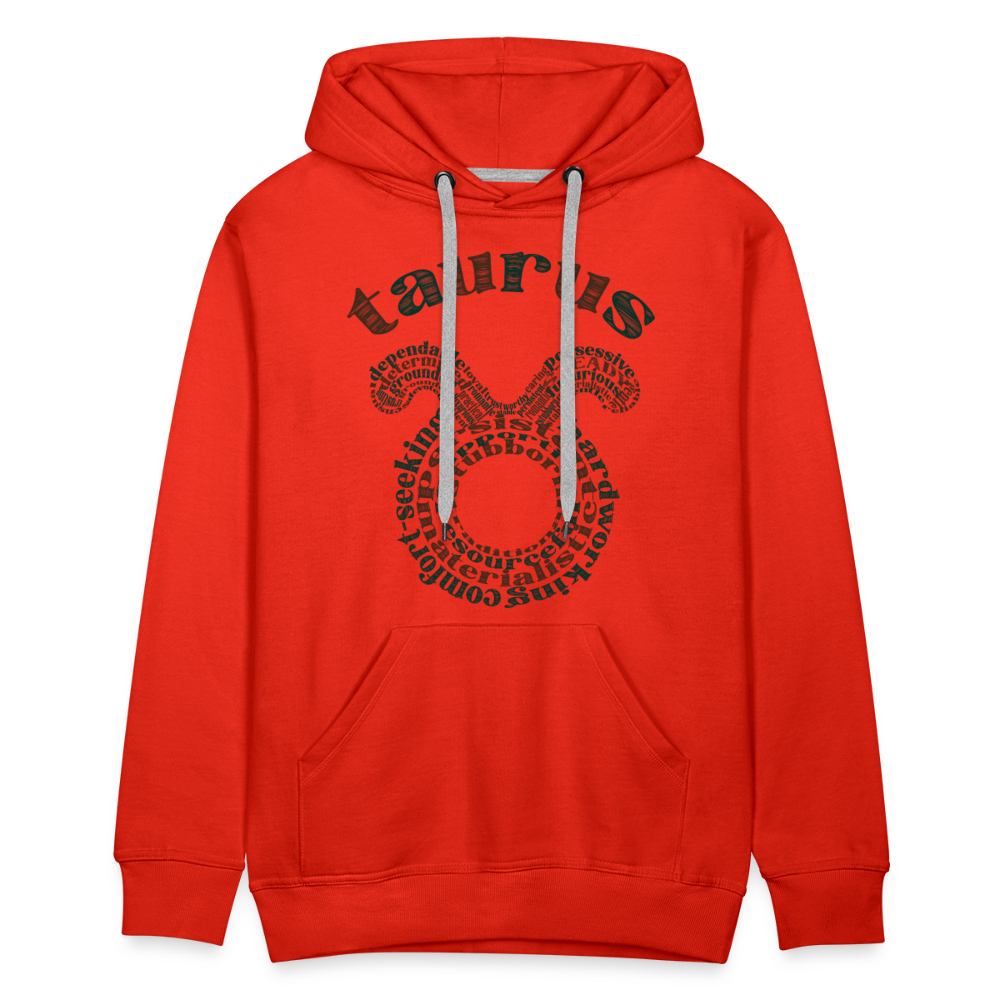 Men's Power Words Taurus Premium Hoodie - red