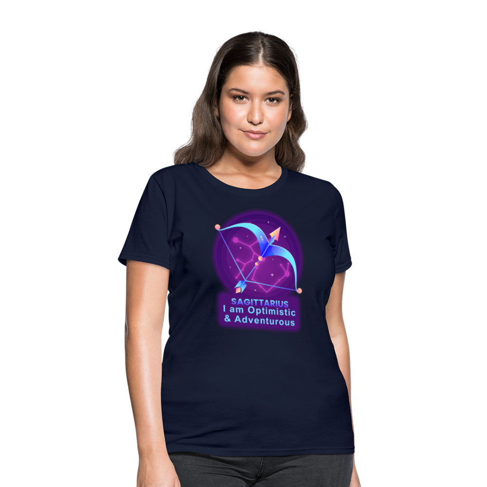 Women's Neon Sagittarius T-Shirt - navy